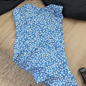 ZARA blue floral strapped summer dress